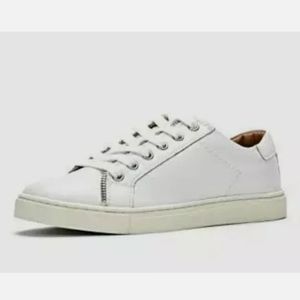 Frye Women's Low Top Lace Up White Leather Casual Sneakers Shoes Size 7.5 M